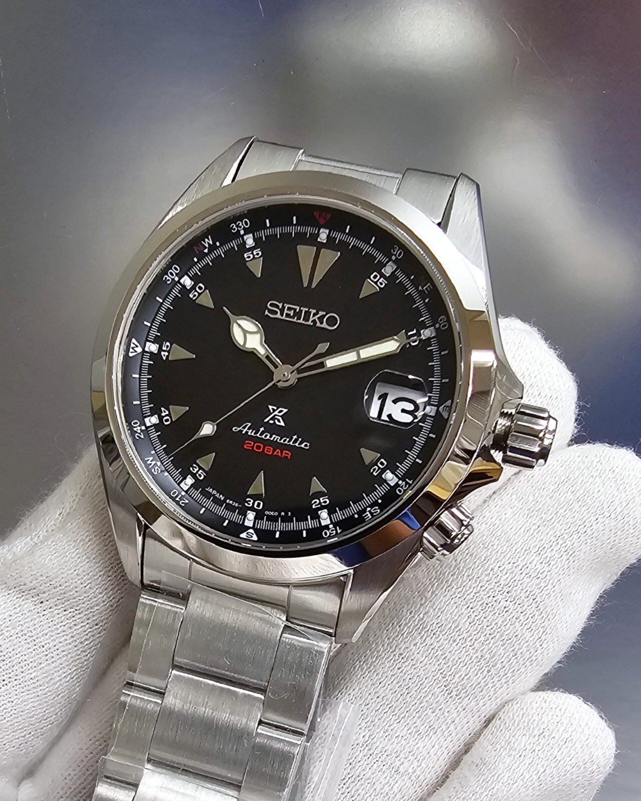 SEIKO Prospex Alpinist 39.5 MM Black Dial SS Men’s Watch SPB117