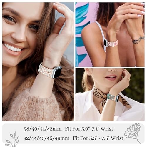 Floral Engraved 41/40/38/42mm(Series 11/10) A StarLight Band/RoseGold Cross