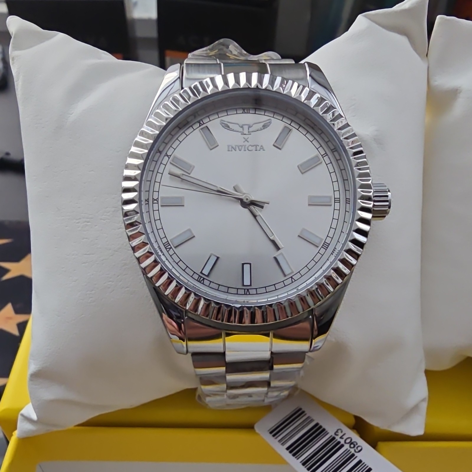 Invicta Lot of 4 Quartz Analog Steel Bracelet White/Blue/Turquoise Dials w/ Box