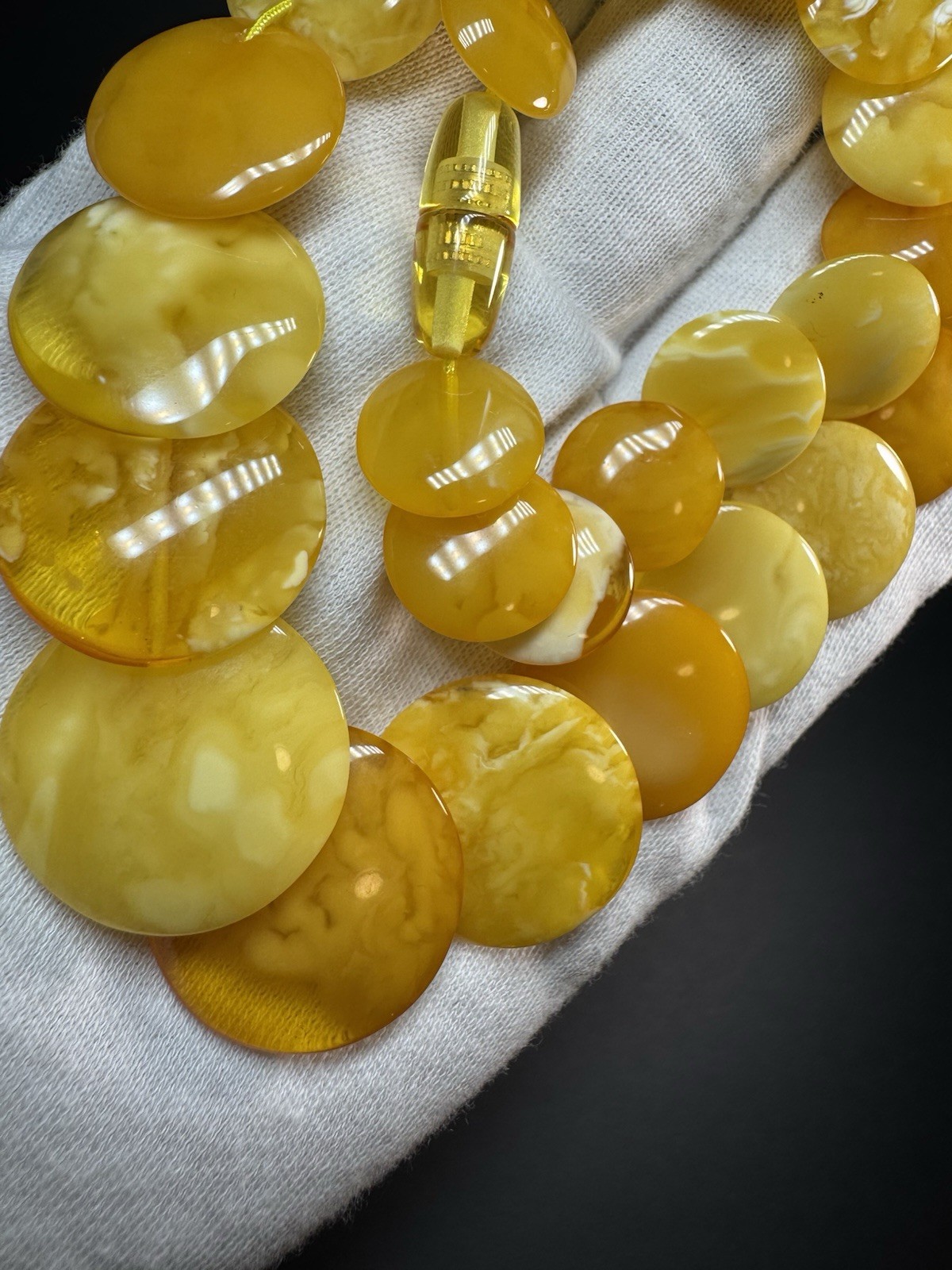 Natural Baltic Amber Necklace Butterscotch Egg Yolk Amber 27.2g 46cm