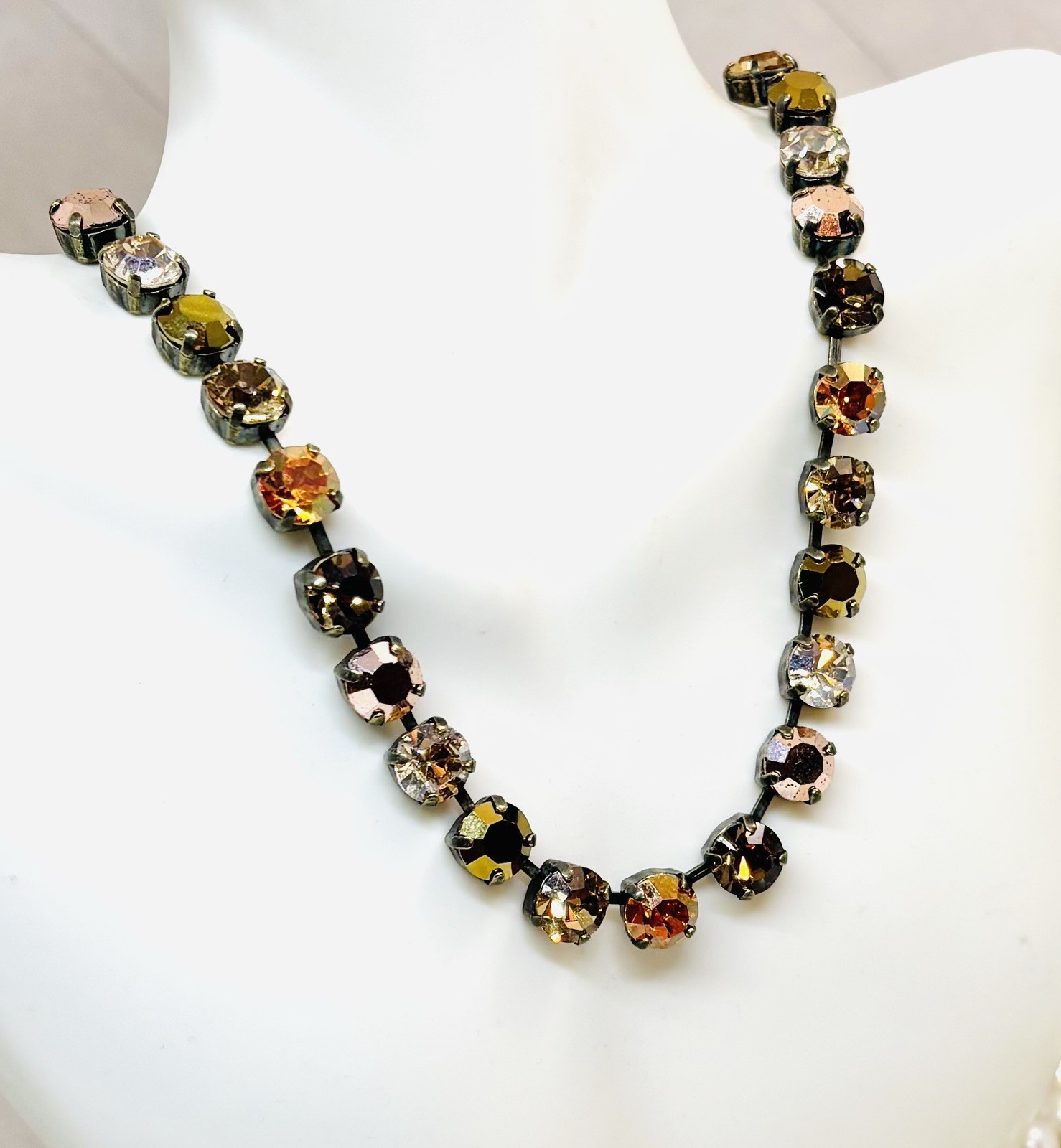 8mm Brass Plated Chili Pepper Orange Cup Chain Autumn Tennis Necklace