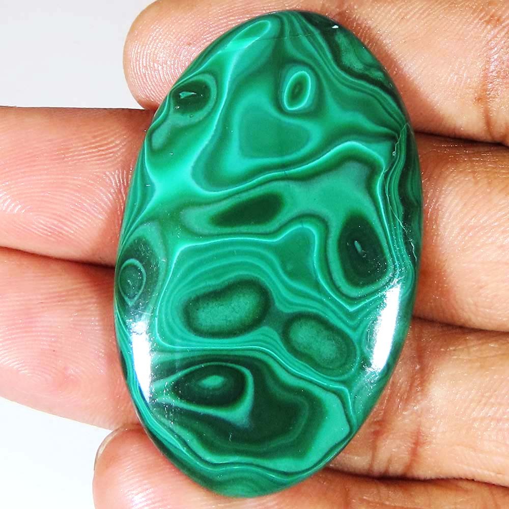 100.00 Cts Natural Green MALACHITE Oval Cabochon Top Gemstone 30x49x5 mm FD777