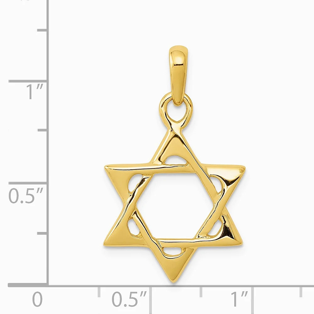 10K / 14K Yellow Gold Star Of David Pendant