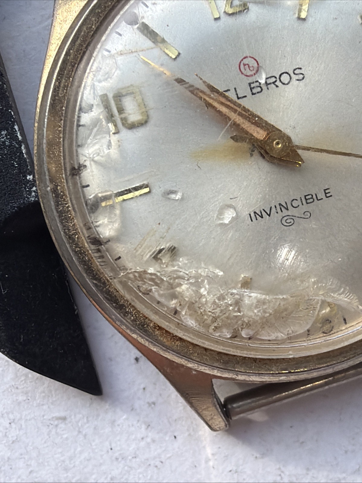 AY99 VTG Mens Helbros Automatic Rare 33mm Mens Watch Parts Repairs As Is**