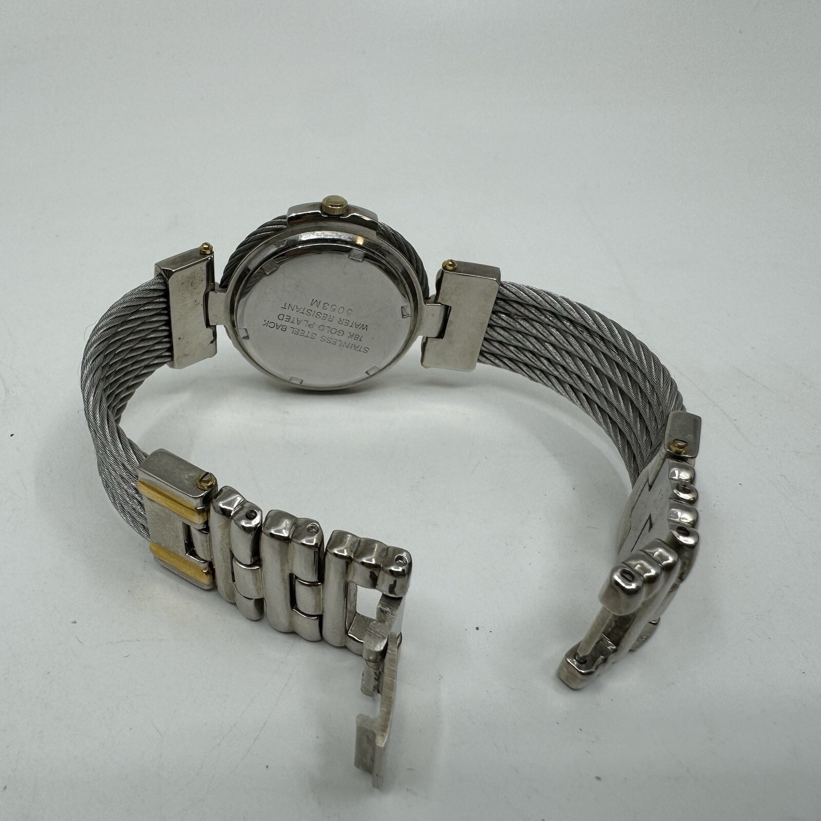 Le Chateau Designer Style Gold & Silver Tone Womens Watch W Date 33mm