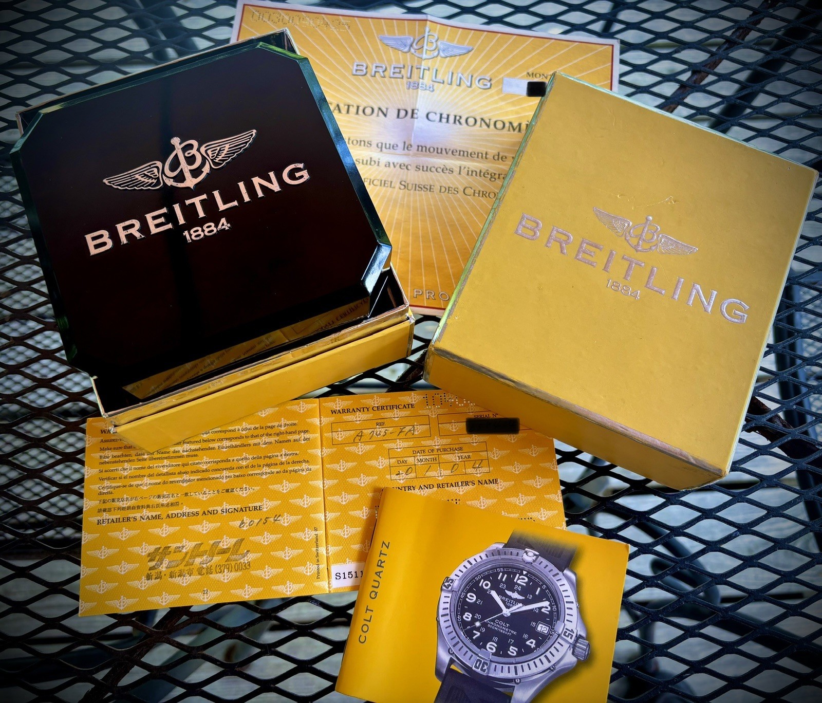 Breitling Colt FULL KIT! Chronometre 500M Quartz A74350 DIVER Arabic Black