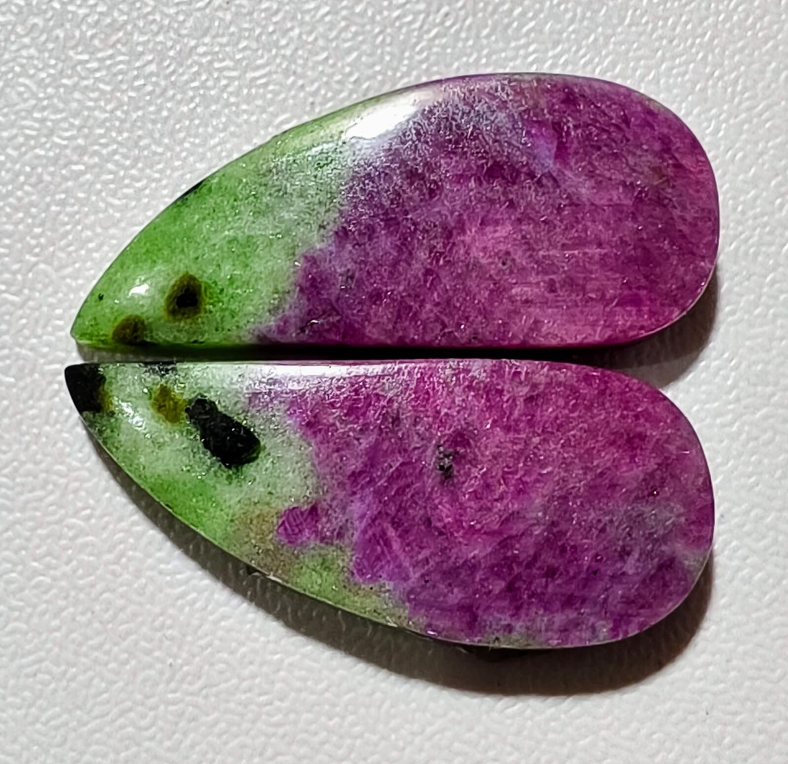 23.10 Cts Natural Ruby Zoisite Match Pair Cabochon Gemstone 25.2 X 11.1 MM