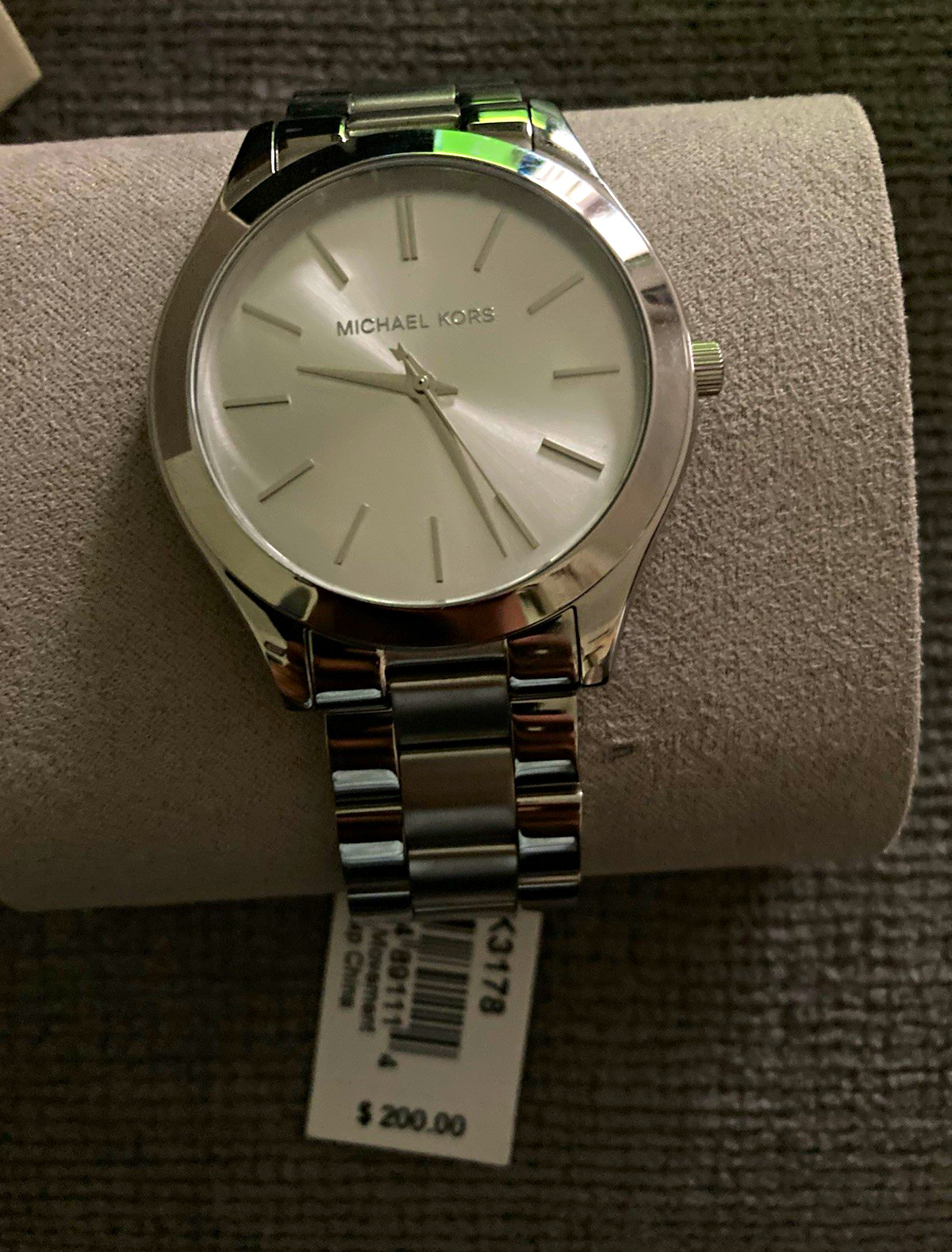 Michael Kors MK3178 Quartz Analog Watch, Stainless Bracelet, Silver Dial