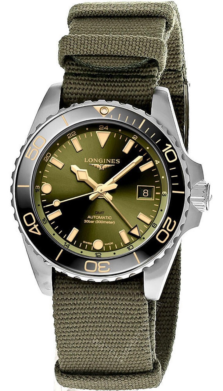 LONGINES HydroConquest GMT 41MM AUTO Green Dial Men’s Watch L3.790.4.06.2
