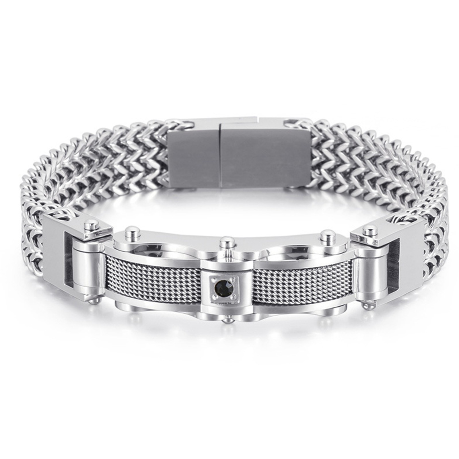 7.48″ 8.26″ 9″ Fashion Women Men’s Stainless Steel Link Chain Bracelet Bangle