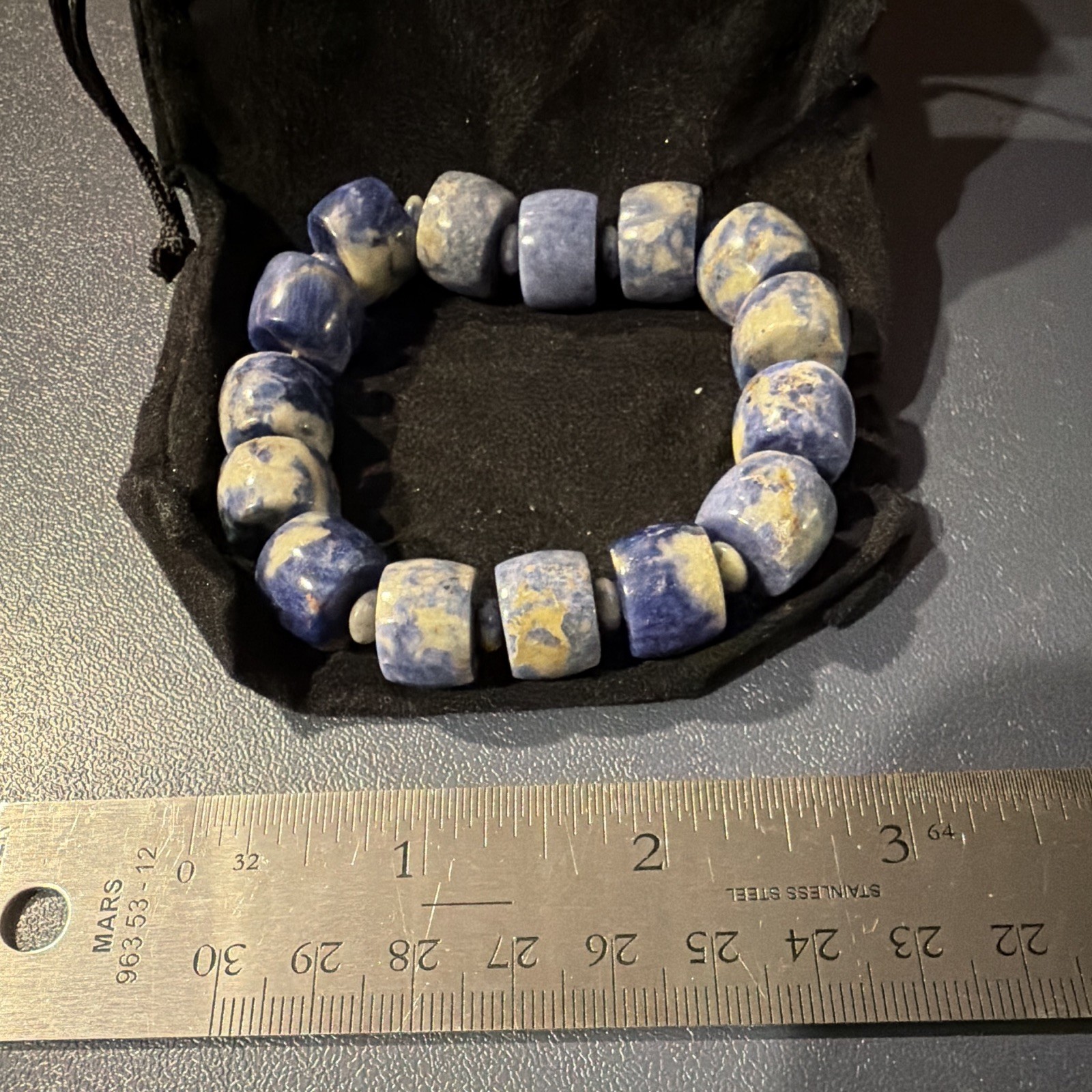 Mine Finds by Jay King Sodalite Blue Beige Stone Beaded Stretch Bracelet