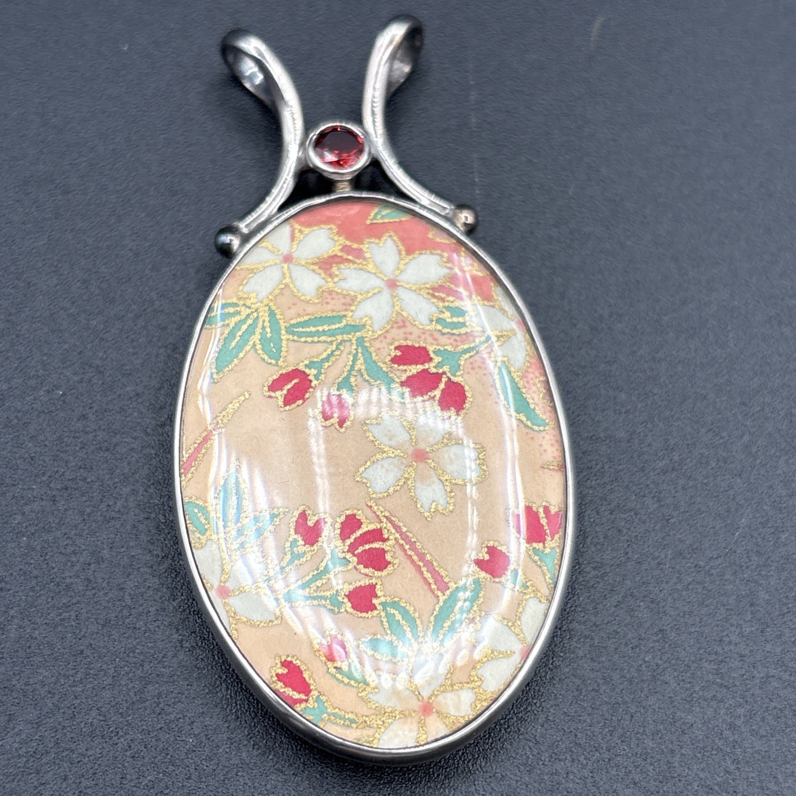 BEAUTIFUL Sajen Sterling .925 Patterned Double Sided Pendant 2.5″