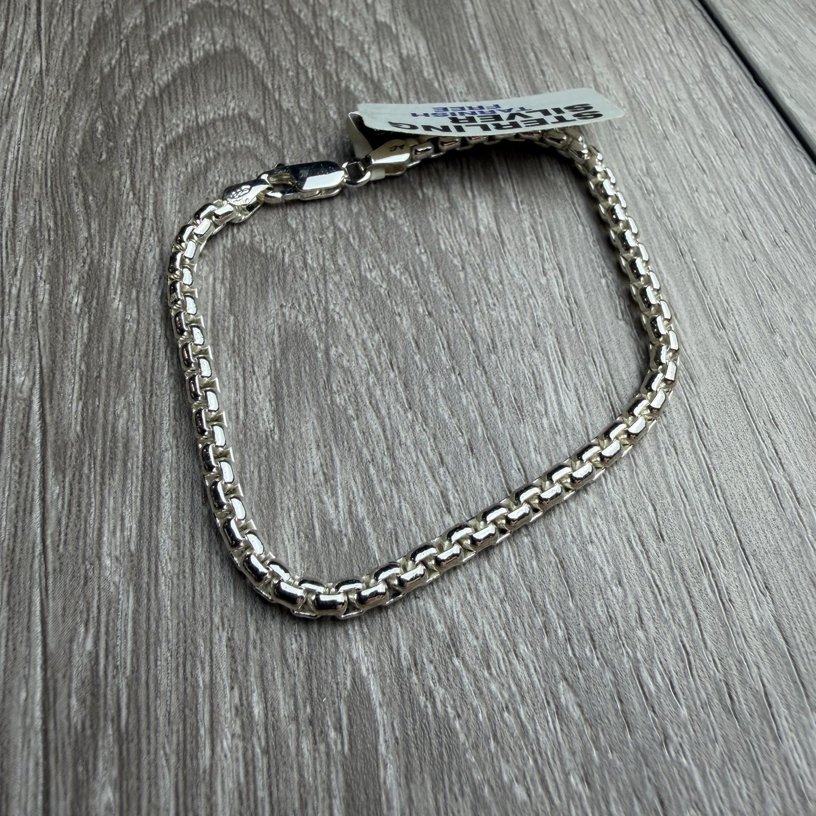 925 Sterling Silver Box Chain Bracelet Lobster Clasp Silver New