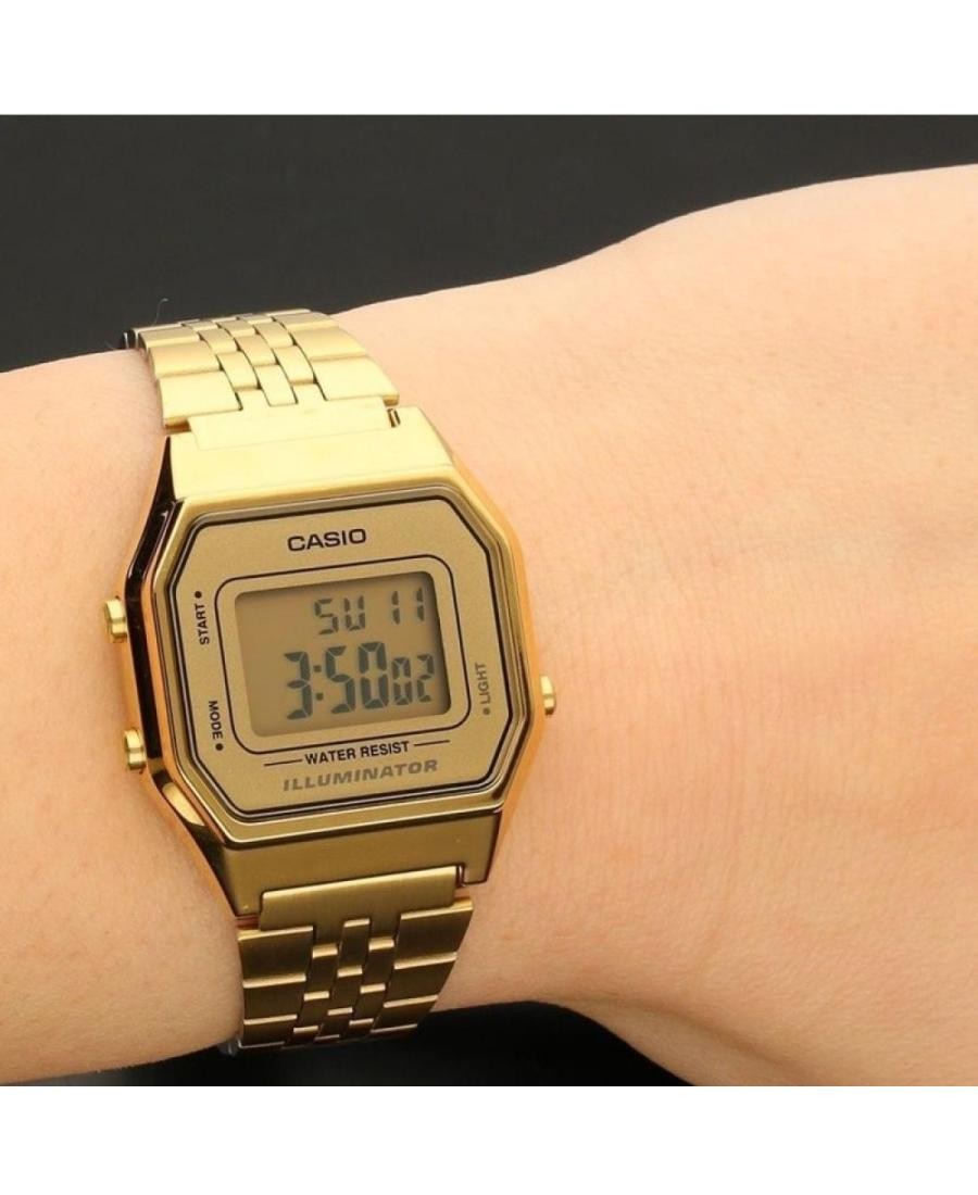 CASIO Women Digital Quartz Casual Watch Classic Dress Golden Dial Waterproof Rec
