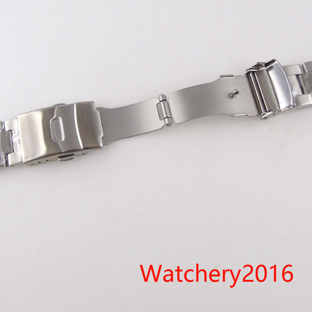 New Arrival Fit 62MAS Case 20mm Butterfly Buckle Stainless Steel Bracelet Silver