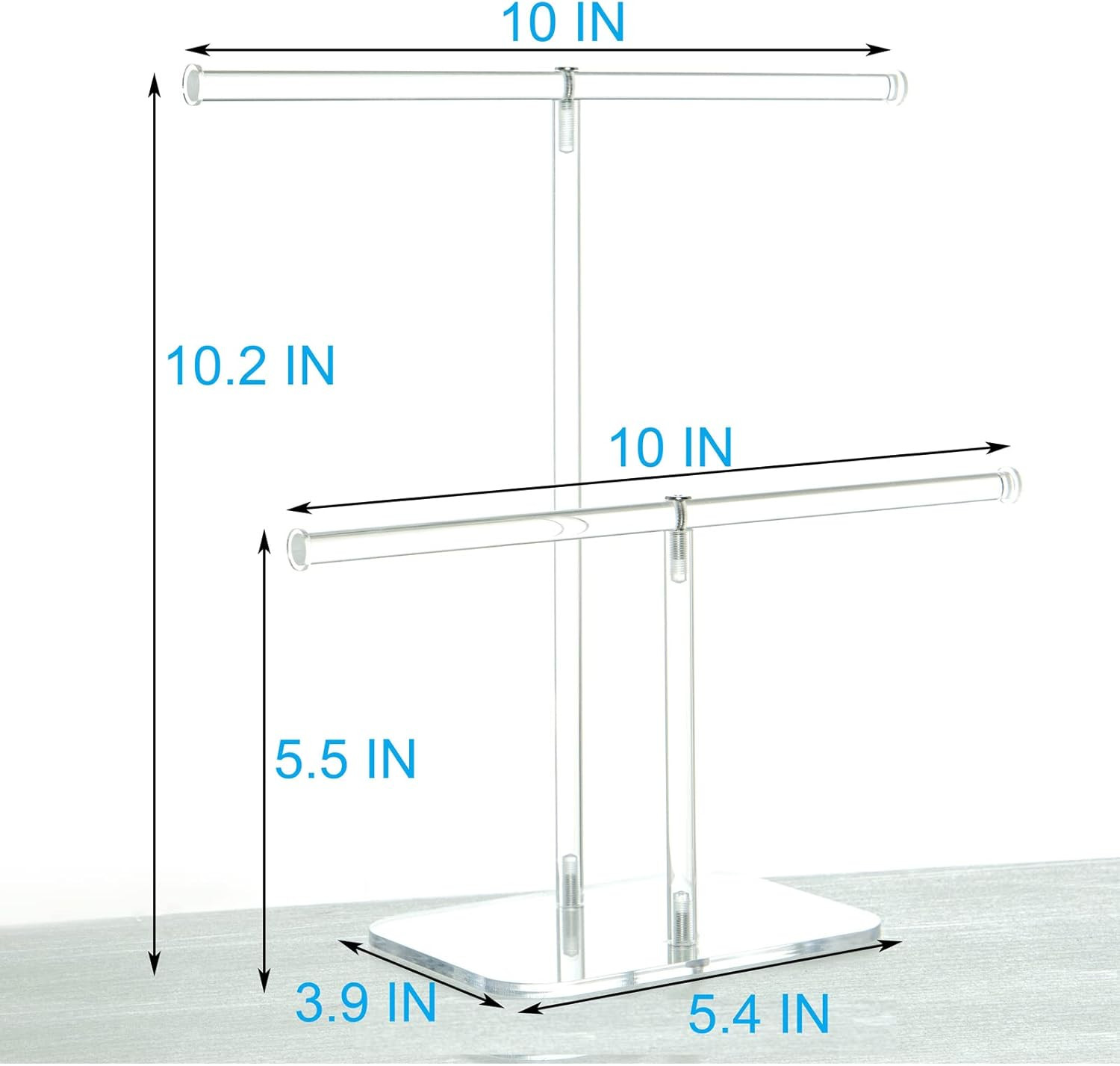 Premium Jewelry Stand , Solid Clear 2-Tier Acrylic Jewelry Organizer Stand & Bra
