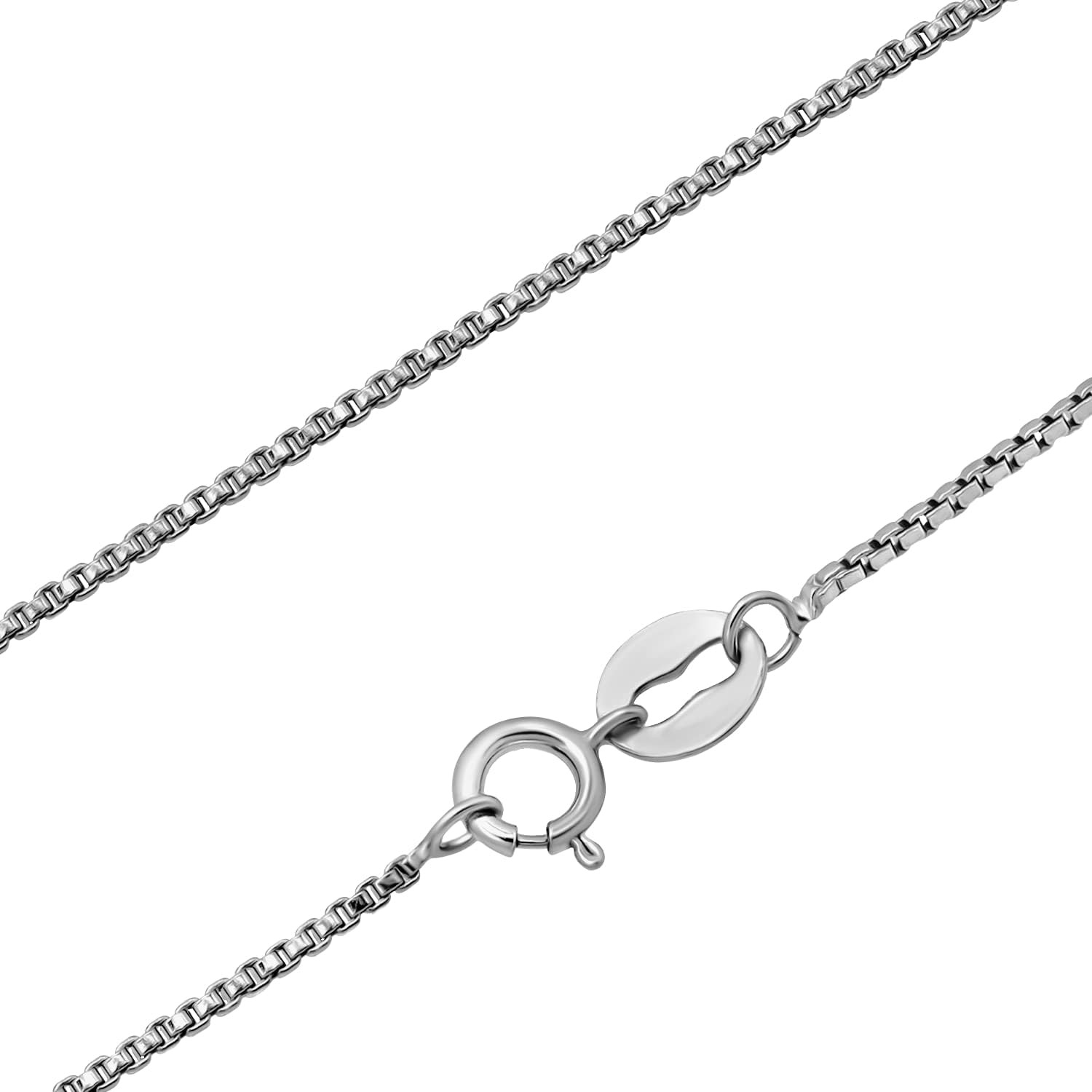 925 Sterling Silver Chain Necklace with Ring Clasp – Multi-Color Options