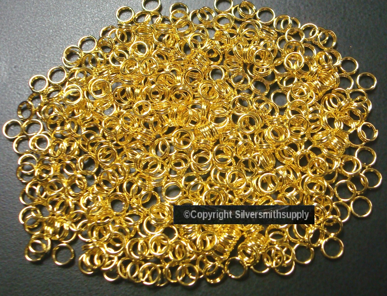5mm Gold plated split rings jump rings 500pcs beading bails charm attach FPC006C