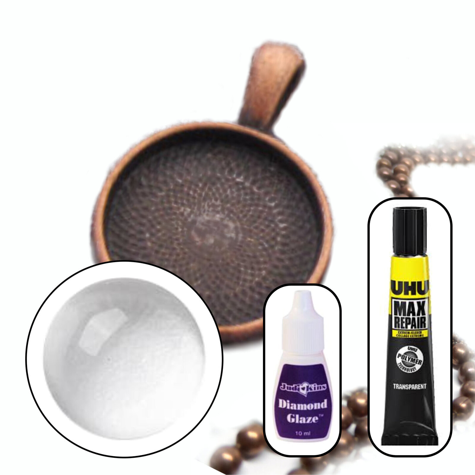 16mm Glass Pendant Kit – Makes 10 Necklaces – Colour Options