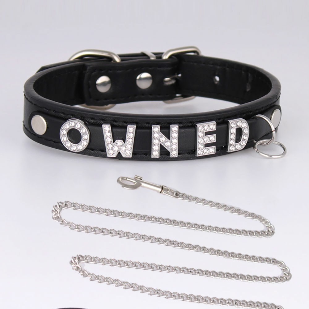 Custom Chocker BDSM Gift Choker Pu Leather Black DIY Necklace Collar Y3