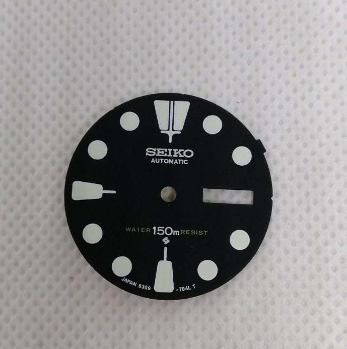 015 SEIKO AFTERMARKET BLACK DIAL WITH LUME MARKERS FOR 6309-7040 TURTLE DIVERS