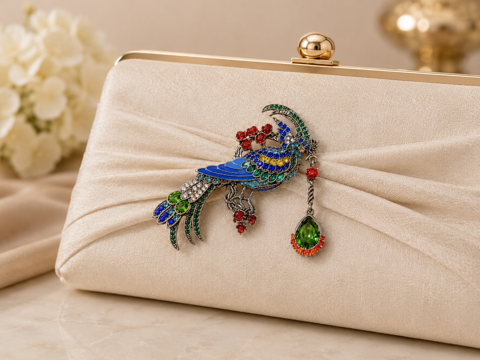 Vintage Bird Brooch Crystal Style Rhinestone Lapel Pin Fashion Jewelry Gift