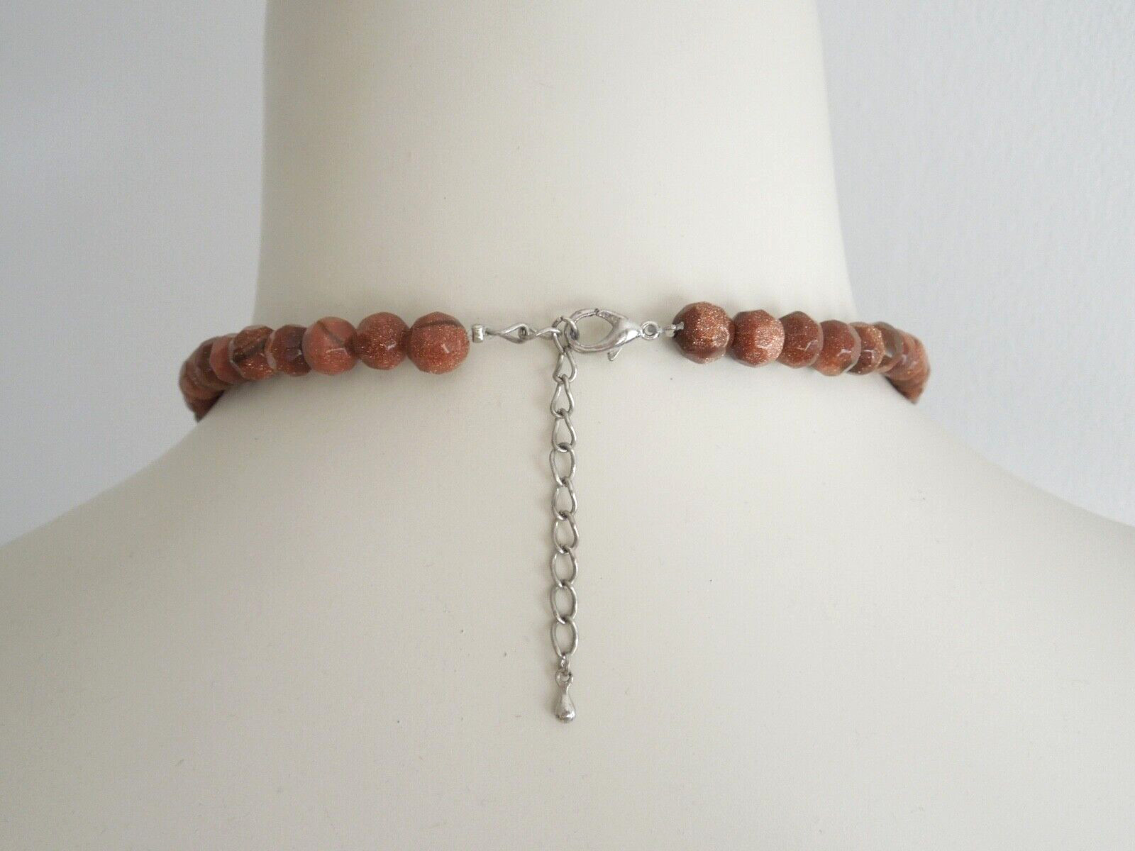 Faceted Goldstone Bead Necklace 36.3 G/44-49 Cm