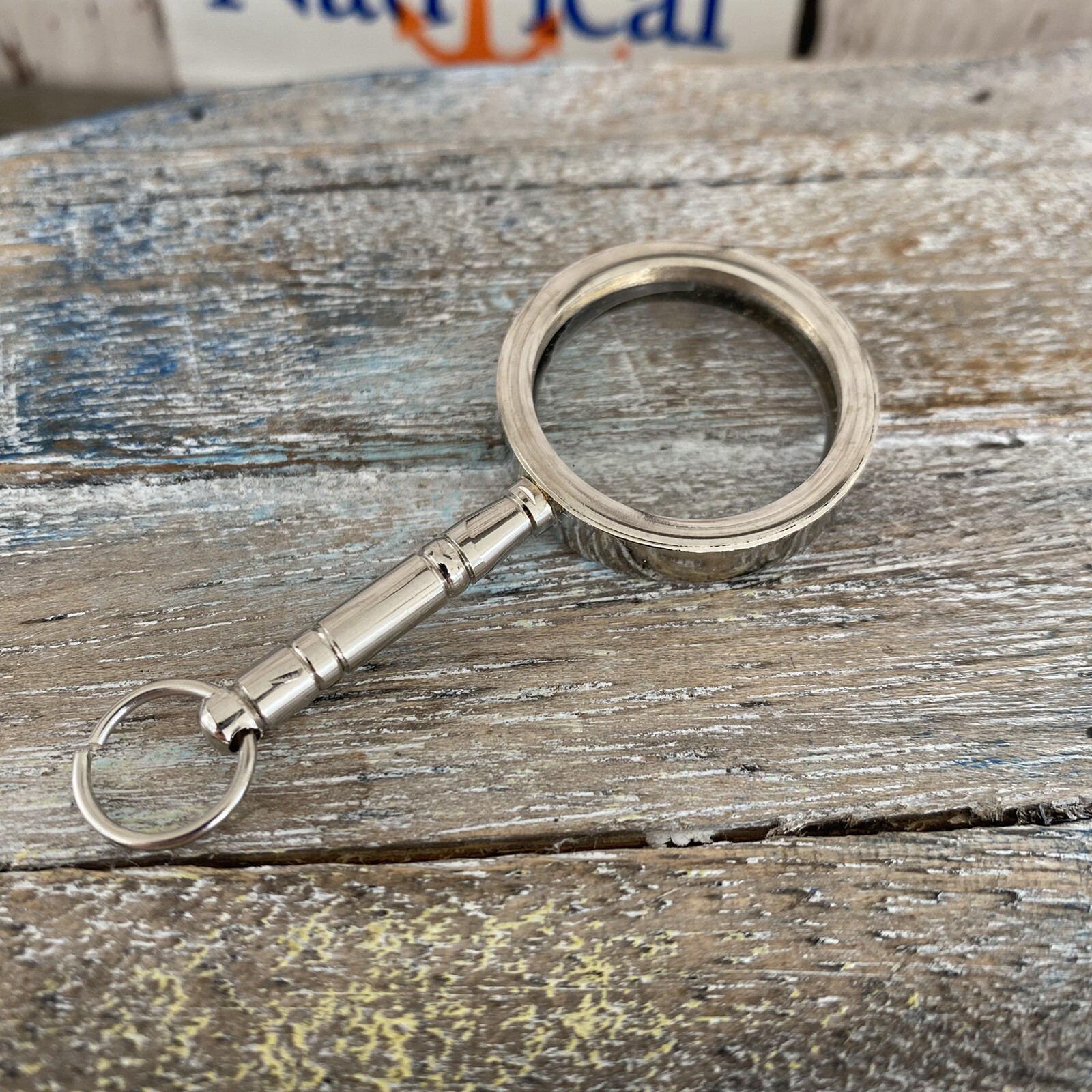 Magnifying Glass Necklace w/ Optional 27″ Chain, Brass Magnifier Monocle Pendant
