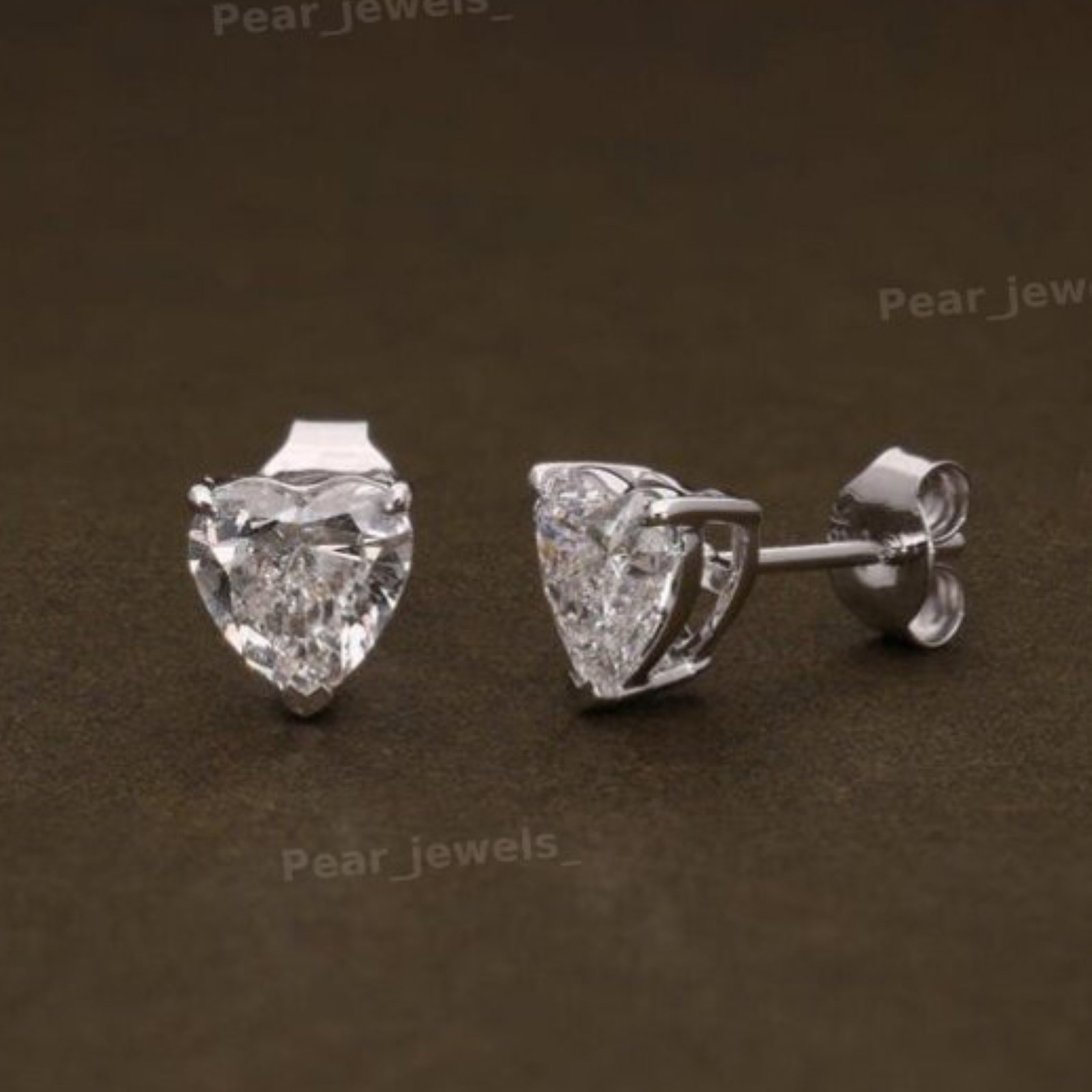 2.00 Ct Heart Lab Grown Diamond Earrings 14k White Gold IGI Certified