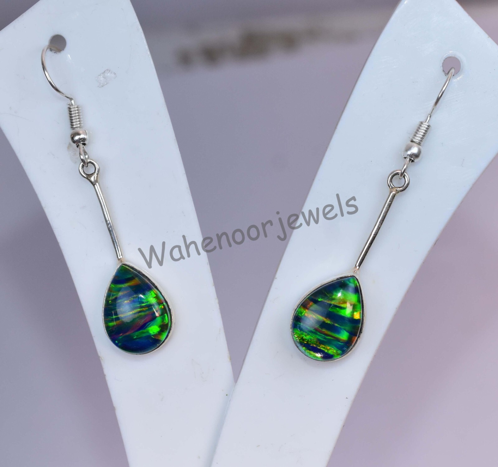 22.75 Ct Fire Opal Pear 925 Sterling Silver Beautiful Earring For Her Certified