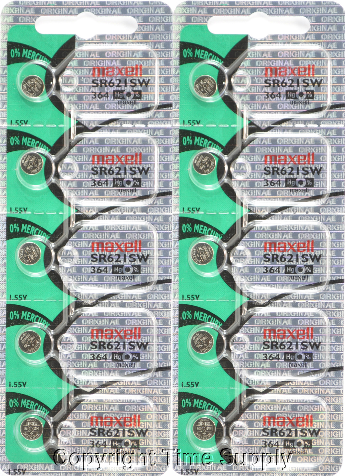 Maxell 364 SR621SW SR621 28034 LR621 AG1 Battery 0% MERCURY ( 10 pc )