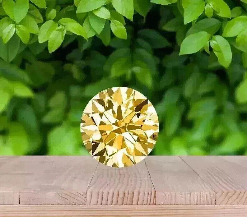 2 Ct Natural Yellow Diamond 8.50 mm Round Cut VVS1 D Grade GDGL Certified A23