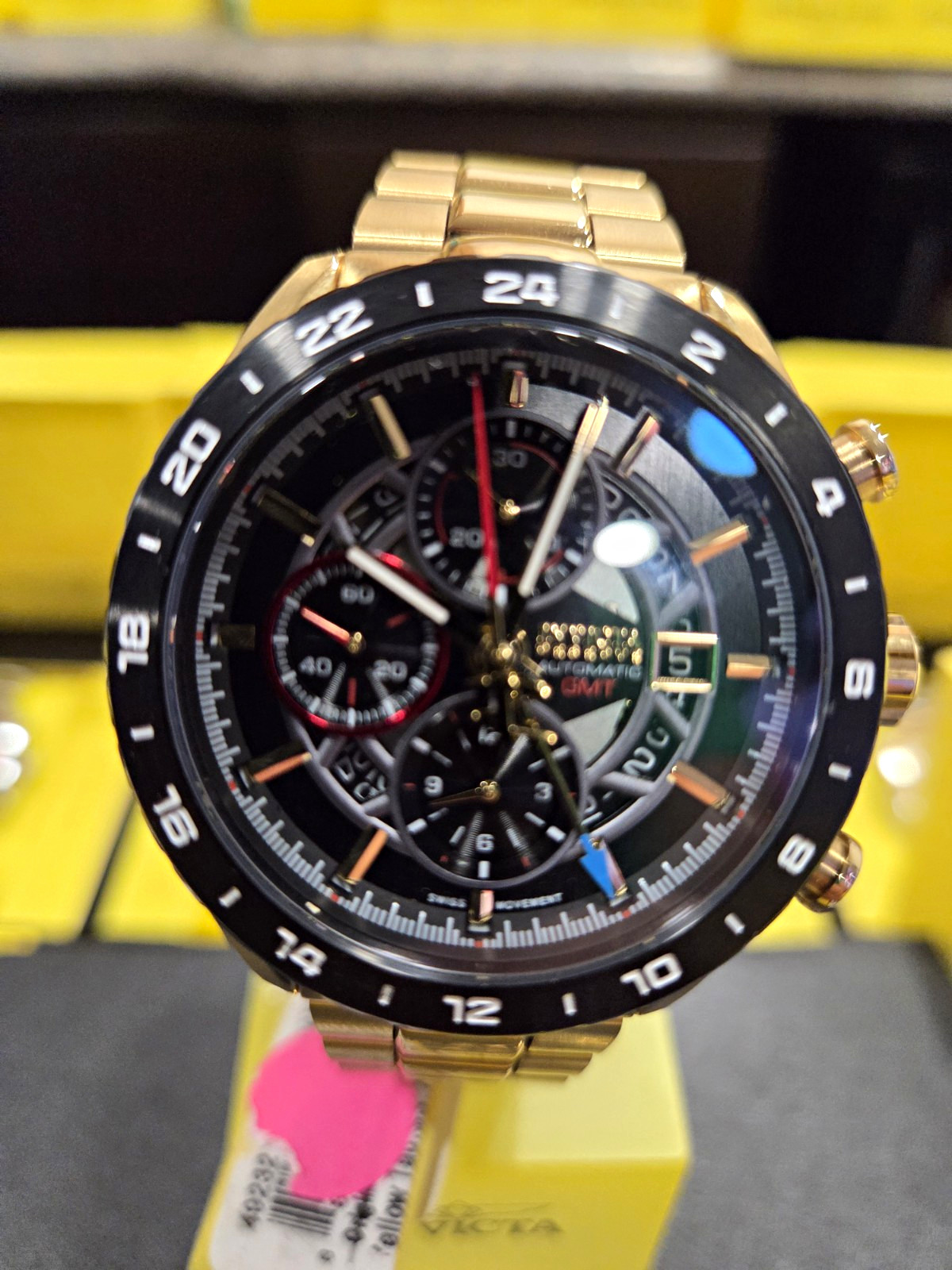 Invicta Reserve Automatic Swiss ETA 7754 Caliber Men’s Watch – 44mm, Gold 49232