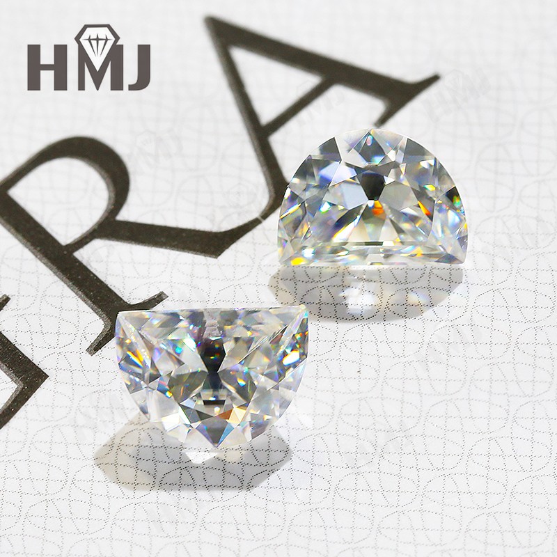 Wholesalers Special Moissanite Loose Stones Half Moon Gemstone White D Color DIY
