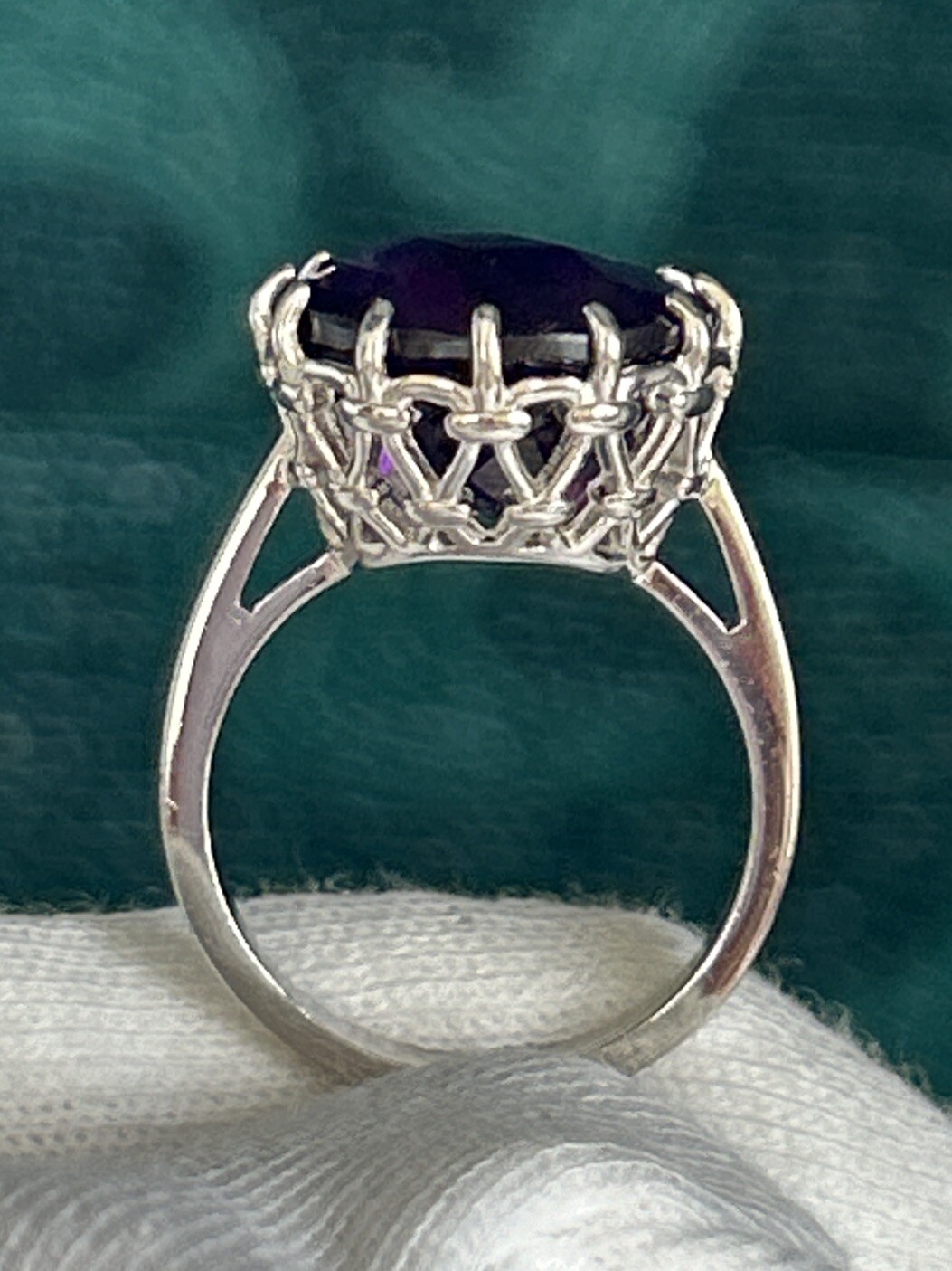 Sign BBJ Bangkok Co Sterling Silver 925 Amethyst Ring Size :7.75 New