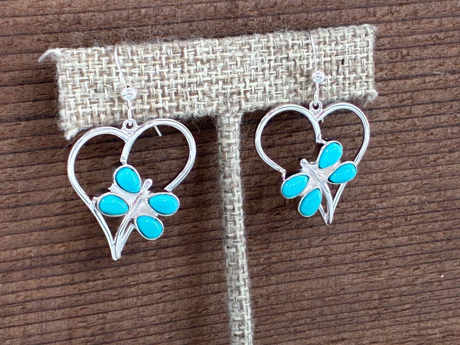 Rare Jay King DTR Turquoise Cabochon Dragonfly Dangle Earrings Sterling Silver