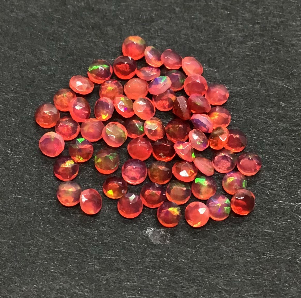 AAA Natural Ethiopian Red Fire Opal Round Cut Loose Gemstone For All Jewelry