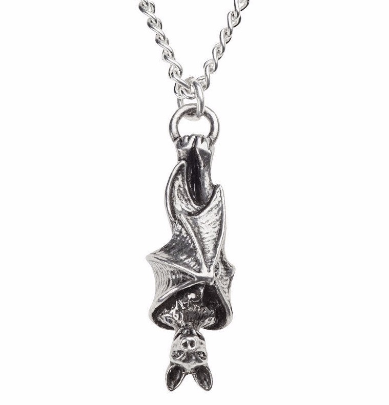 Alchemy Gothic Awaiting The Eventide Vampire Bat English Pewter Pendant P808