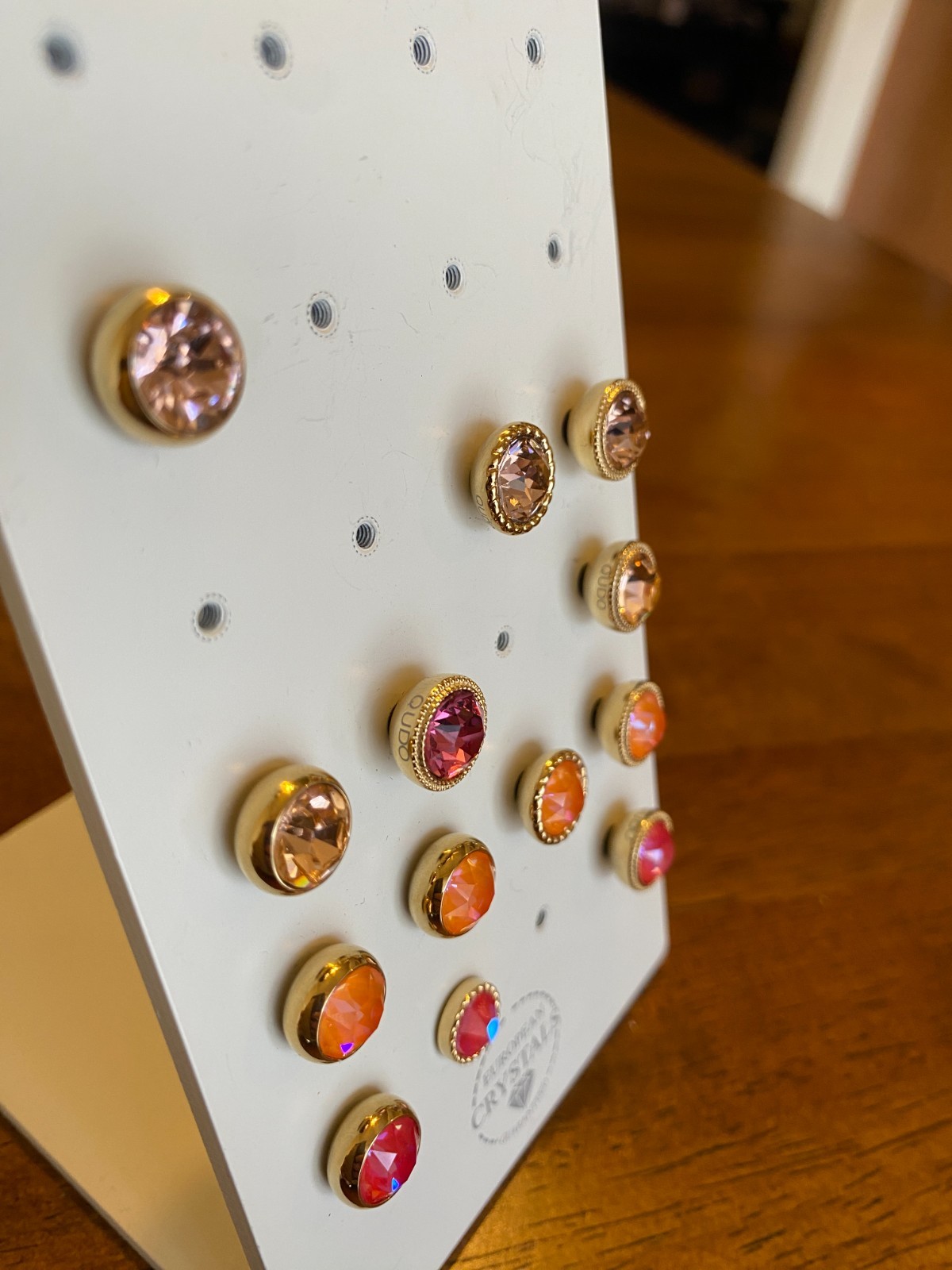 QUDO Tops Toppers Interchangeable Colorful Crystals In Silver Or Gold Tone