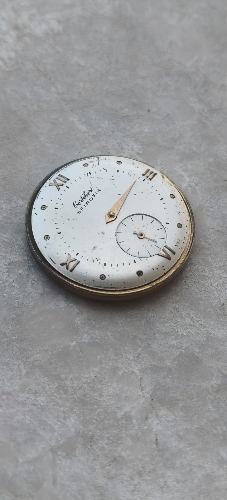 40s CORTEBERT SPIROFIX CAL 677 VINTAGE WATCH MOVEMENT MOVEMENT WATCHES BALANCE OK