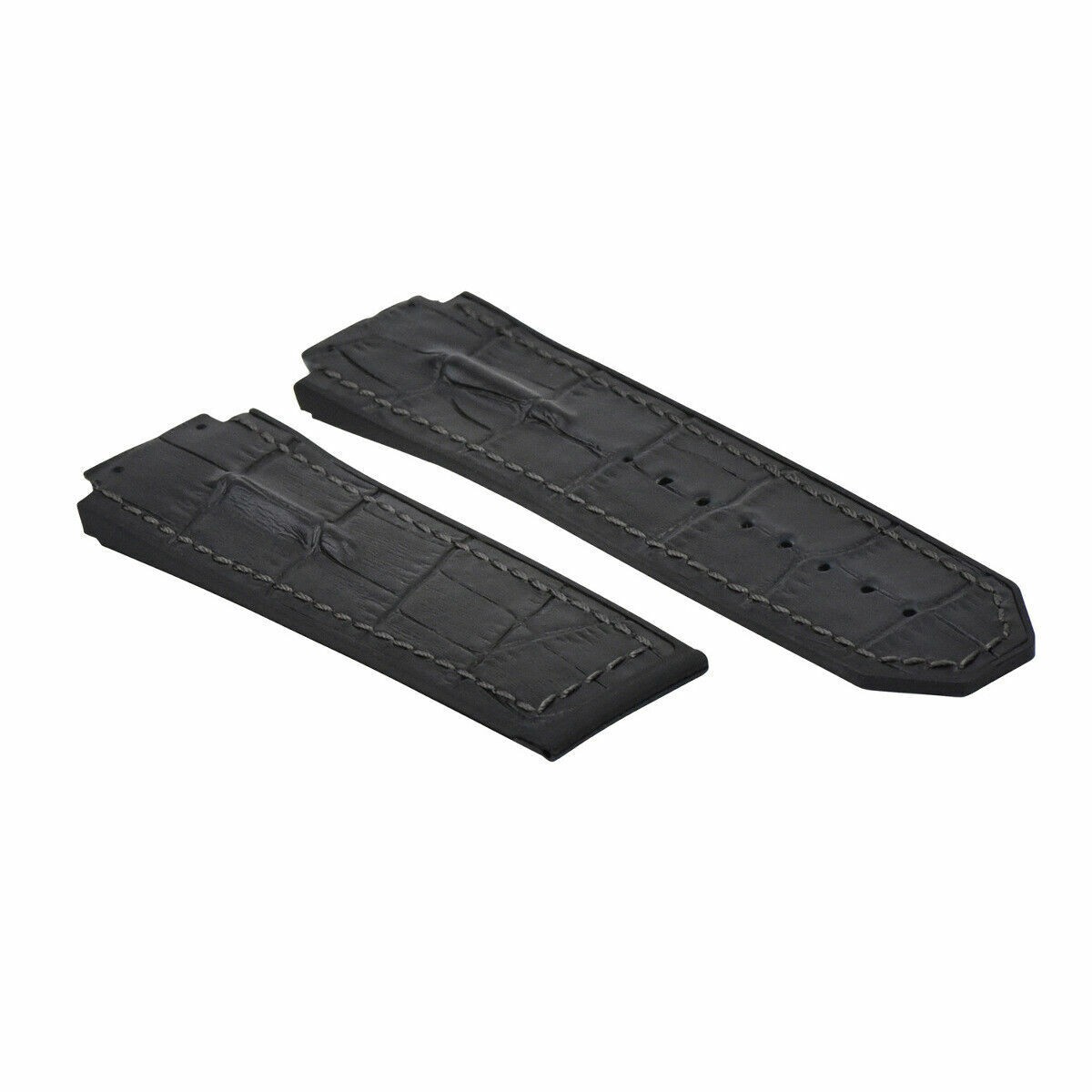 28MM LEATHER BAND STRAP FOR 48MM HUBLOT BIG BANG CERAMIC F1 KING POWER BLACK