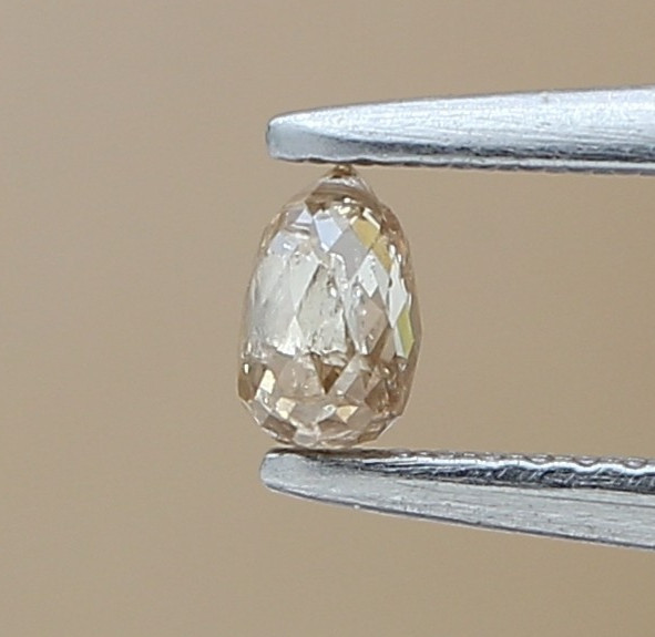 Champagne Color Briolette Bead Cut Natural Fancy Diamond Untreated 0.13ct 3.5mm