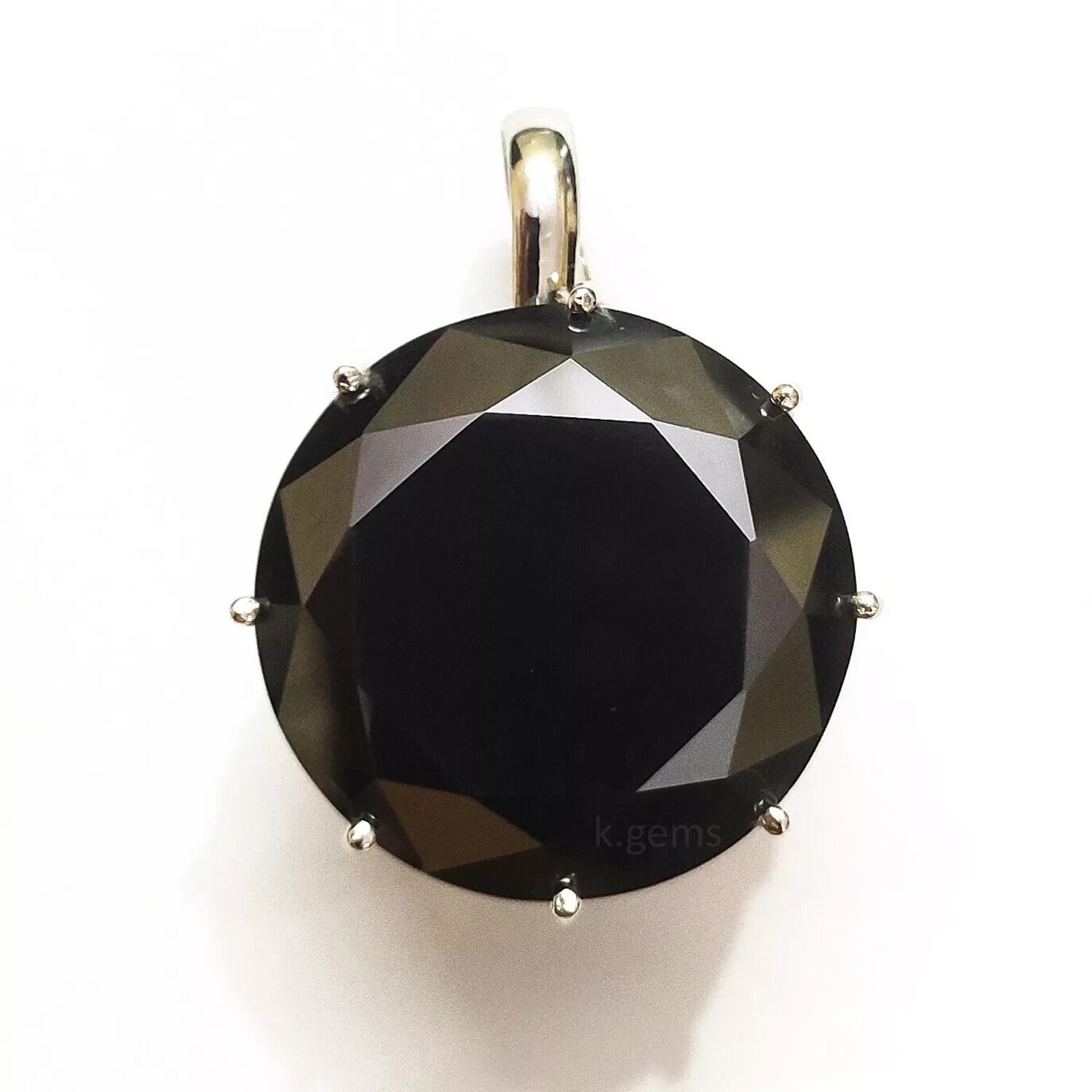 124Ct Black Round Diamond Necklace 925 Sterling Silver Gift for Her Bridal
