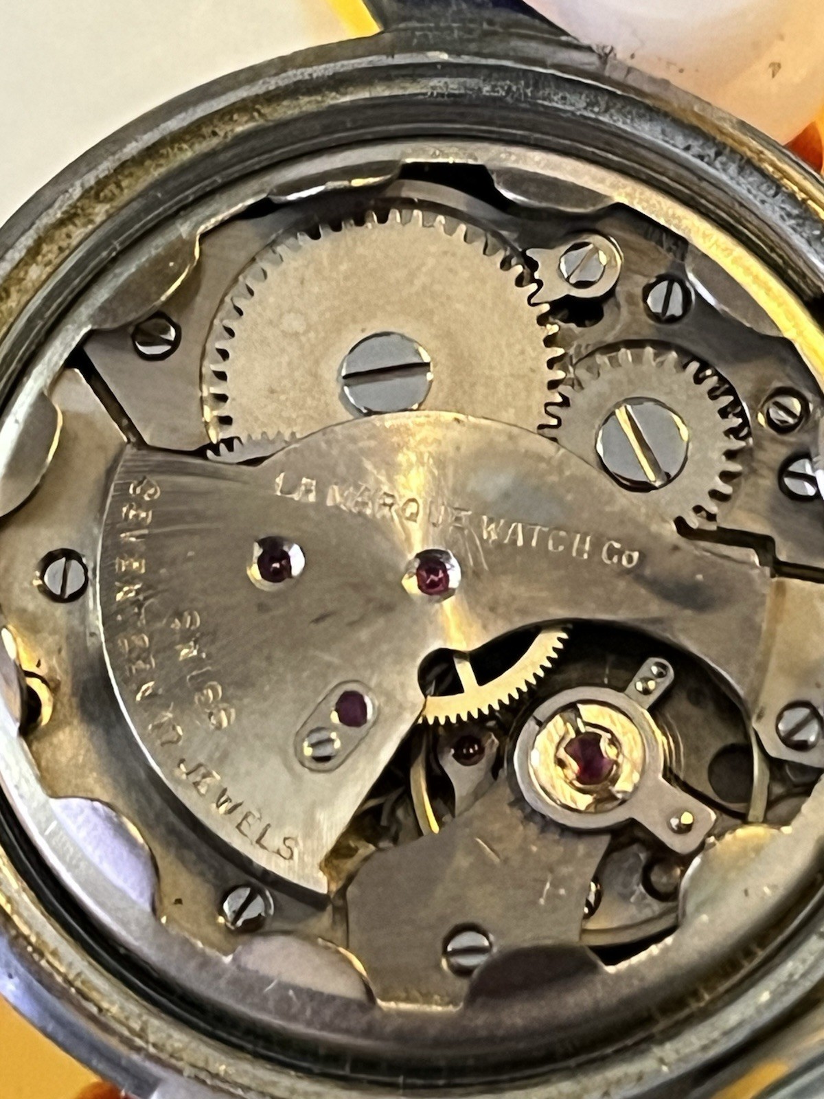 La Marque 17 Jewels Watch Unbreakable Mainspring Incabloc winds
