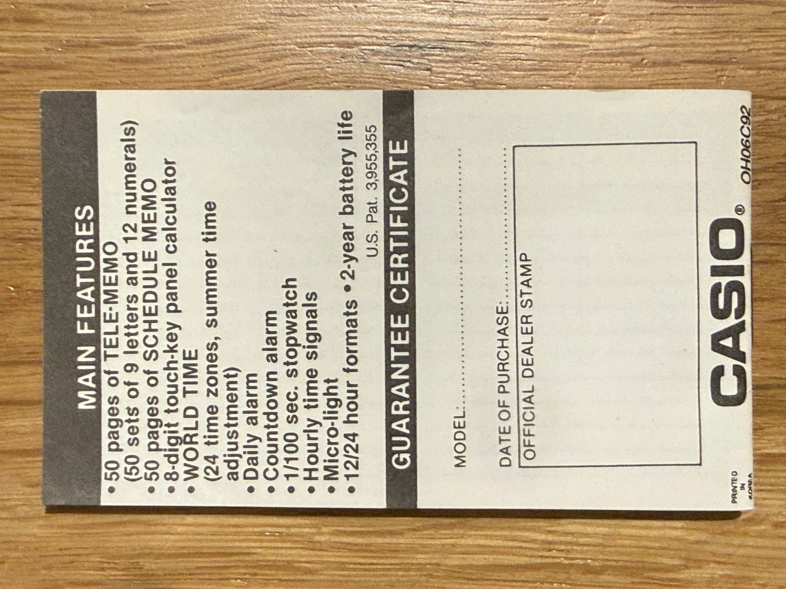 Casio Data Bank Module No. 676 Vintage 80’s Owners Manual User Guide OEM DBC-62