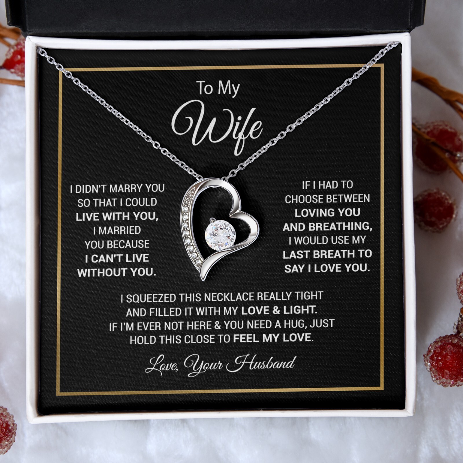 To My Wife Necklace, Anniversary Gift, Wife Birthday Gift, Gift For Wife