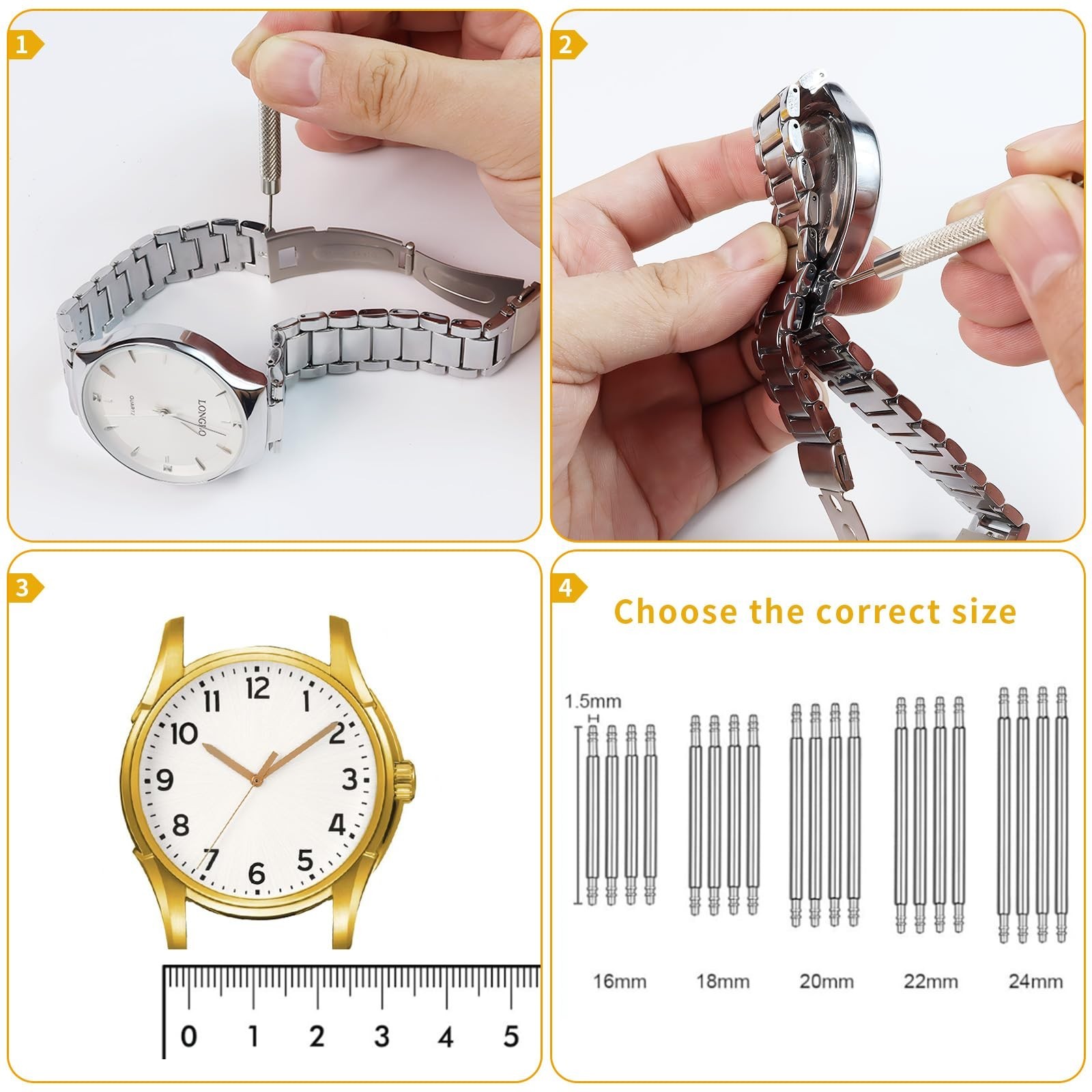 Ultimate Watch Link Removal kit – Adjustable Bracelet Repair & Resizing, Watc…
