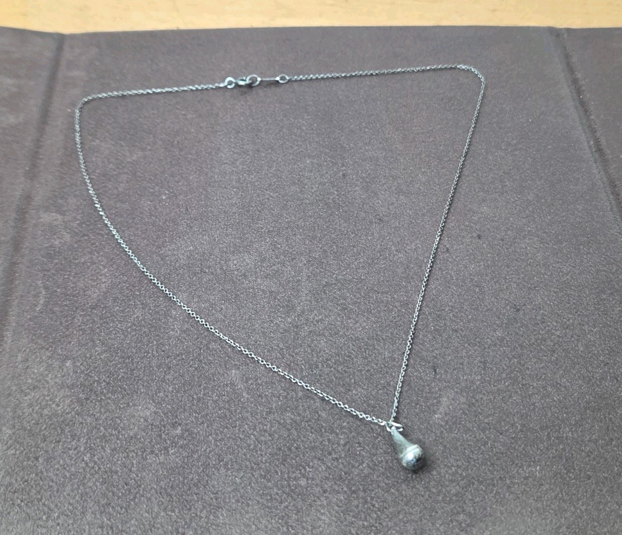 TIFFANY & CO ELSA PERETTI 925 STERLING SILVER TEARDROP NECKLACE