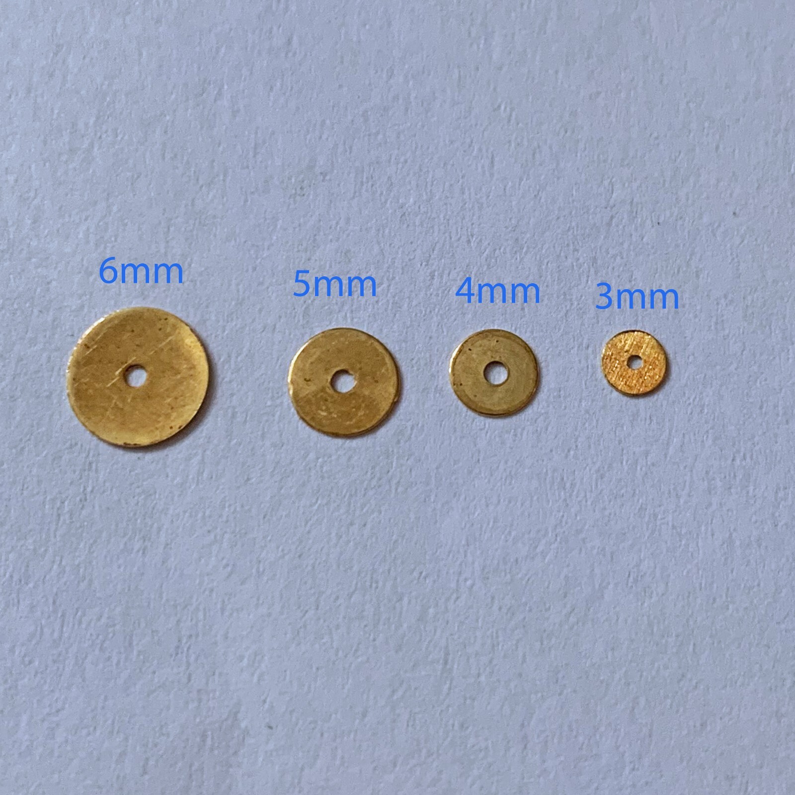 3mm 18k Solid Yellow Gold Handmade Thin Disc Spacer Findings Beads (10)