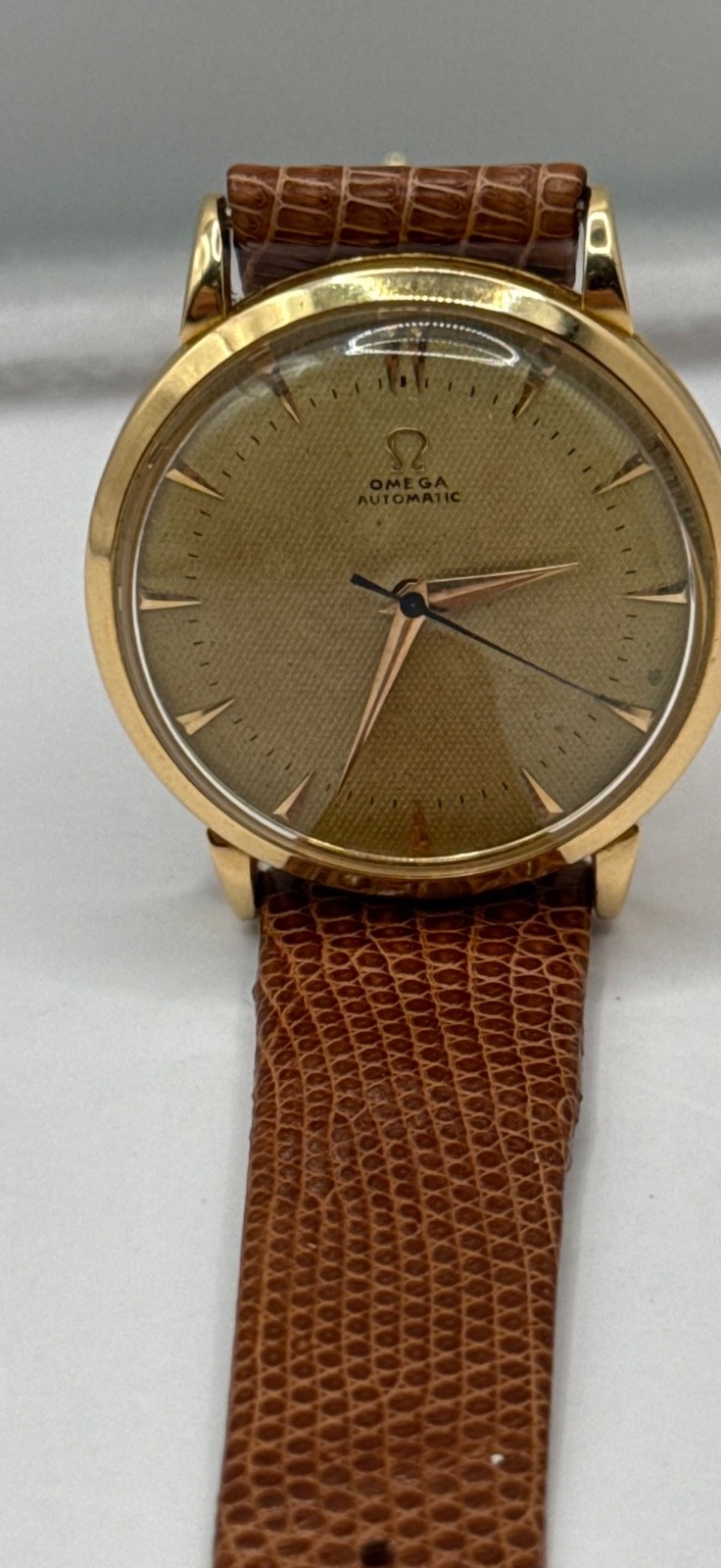 Omega Automatic 18kt Solid Gold Watch.